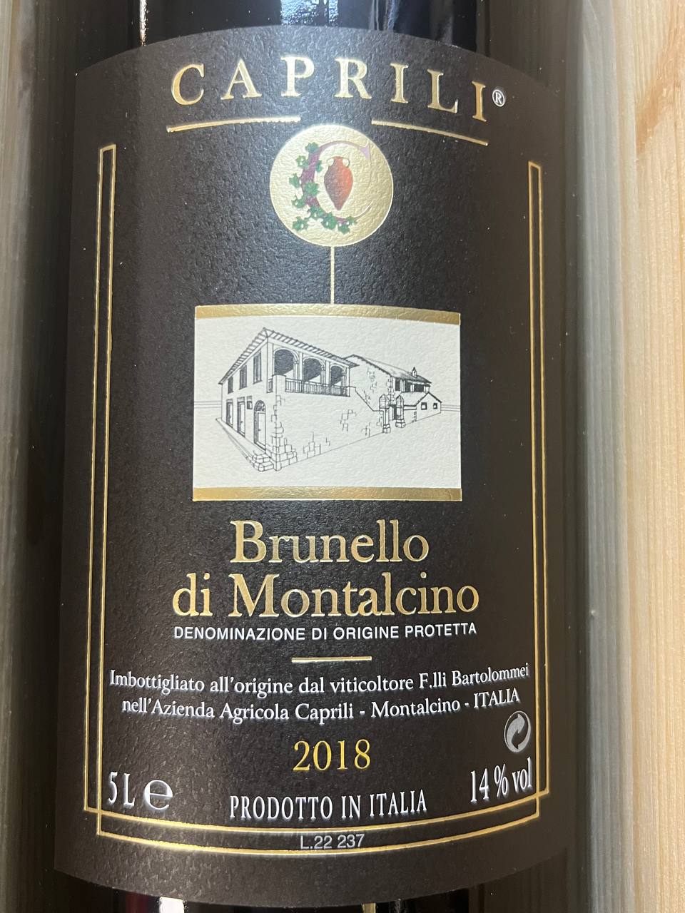 Brunello di Montalcino Caprili 5 Litri 2018 - Cassa Legno