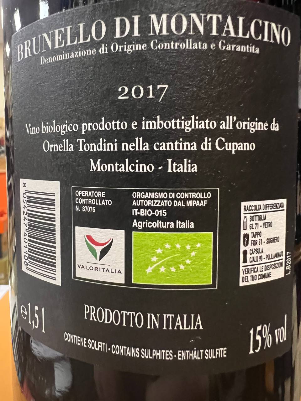 Cupano Magnum 2017 Brunello di Montalcino Bio