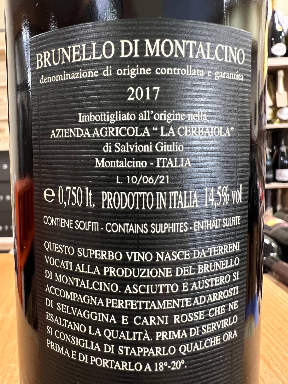 Salvioni La Cerbaiola Brunello di Montalcino 2017