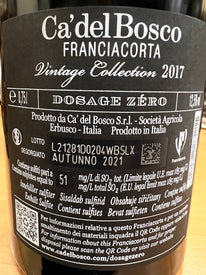 Franciacorta Cà del Bosco Vintage Collection 2017 Dosage Zero
