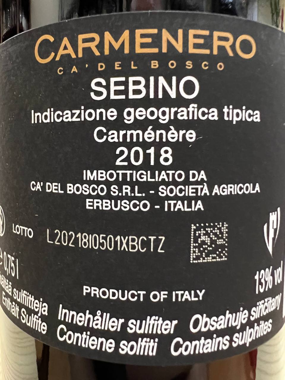 Carmenero Ca' Del Bosco 2018