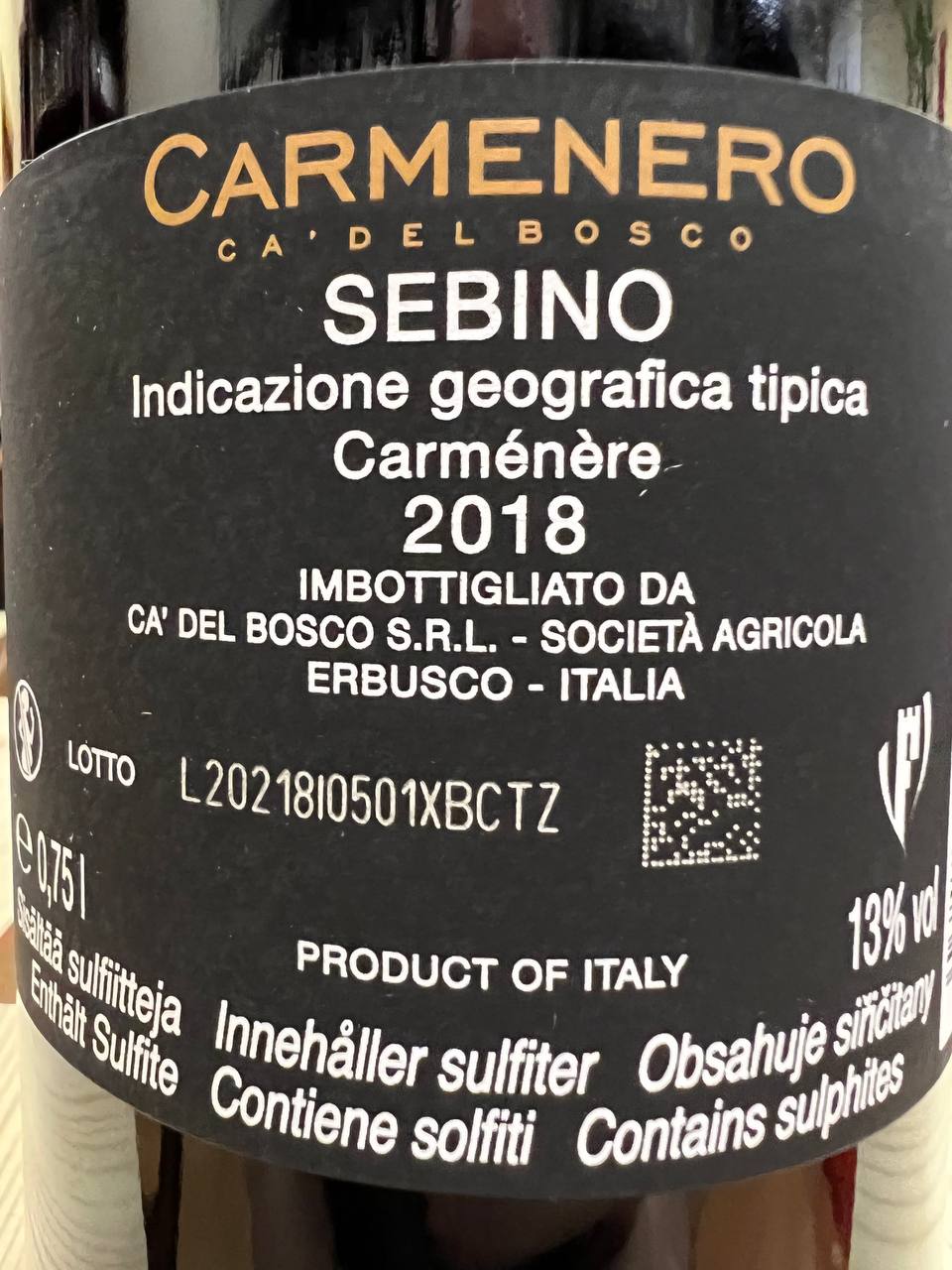 Carmenero Ca' Del Bosco 2018