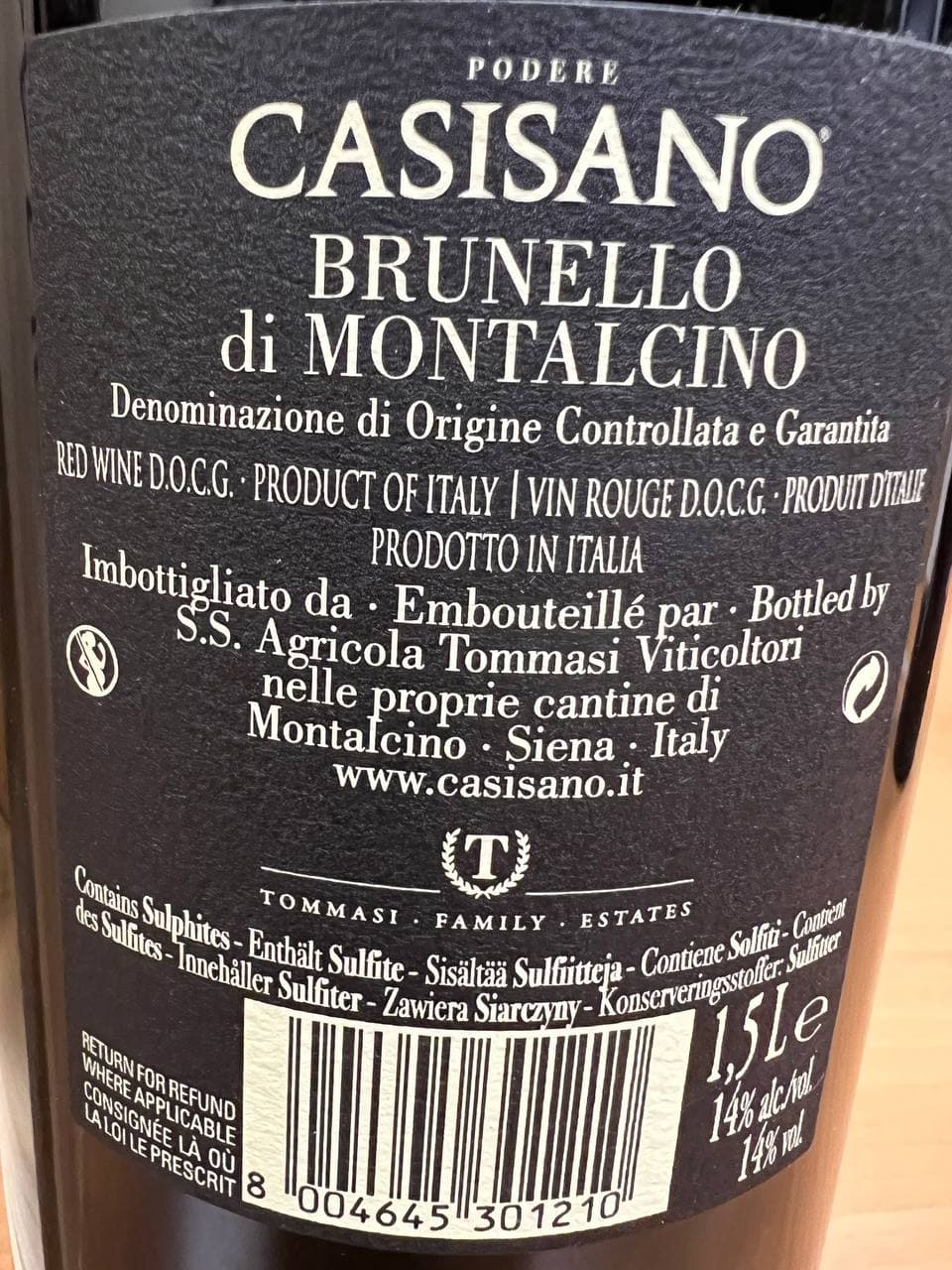 Brunello di Montalcino Casisano Magnum 2015