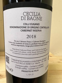 Cecilia di Baone 2018 Cabernet Riserva DOC Colli Euganei