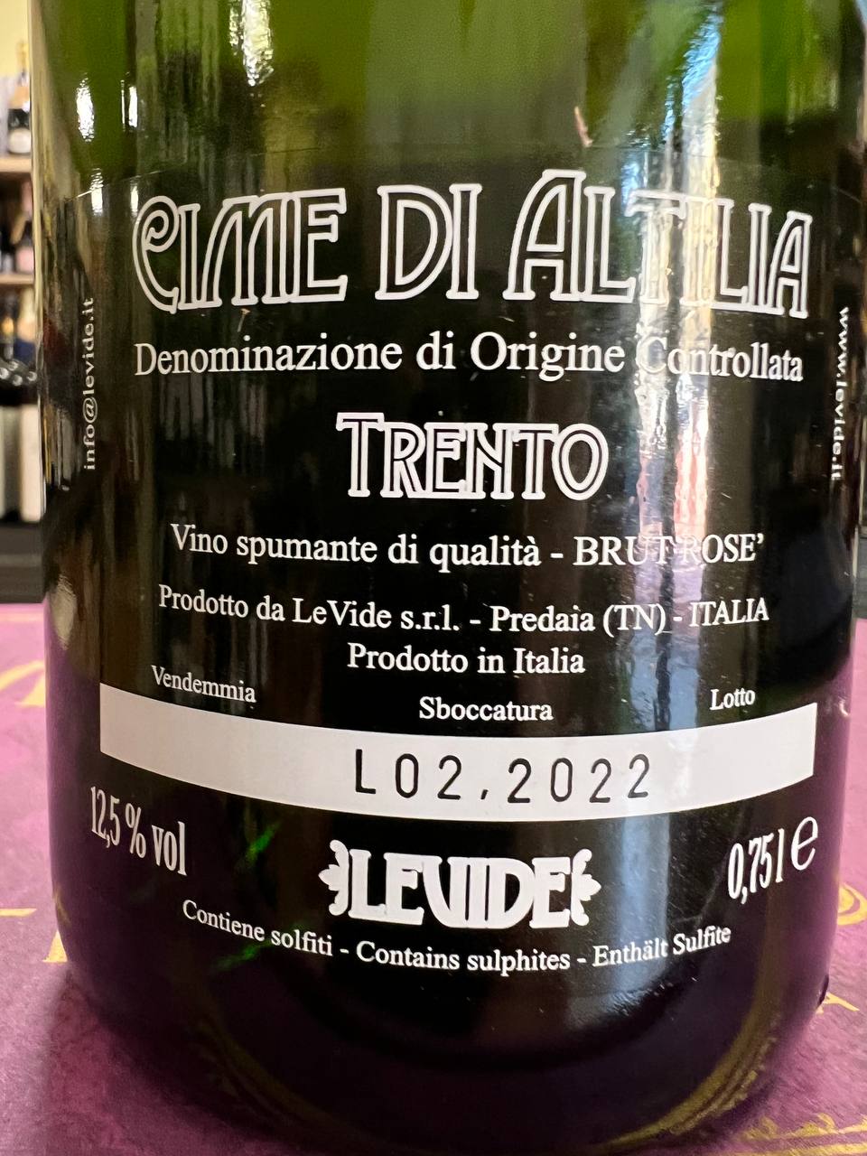 Le Vide Cime di Altilia Brut Rosè Trento DOC