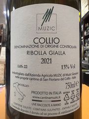 Muzic Collio Ribolla Gialla 2021