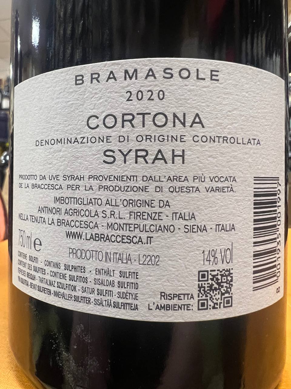 Bramasole 2020 Syrah Cortona DOC