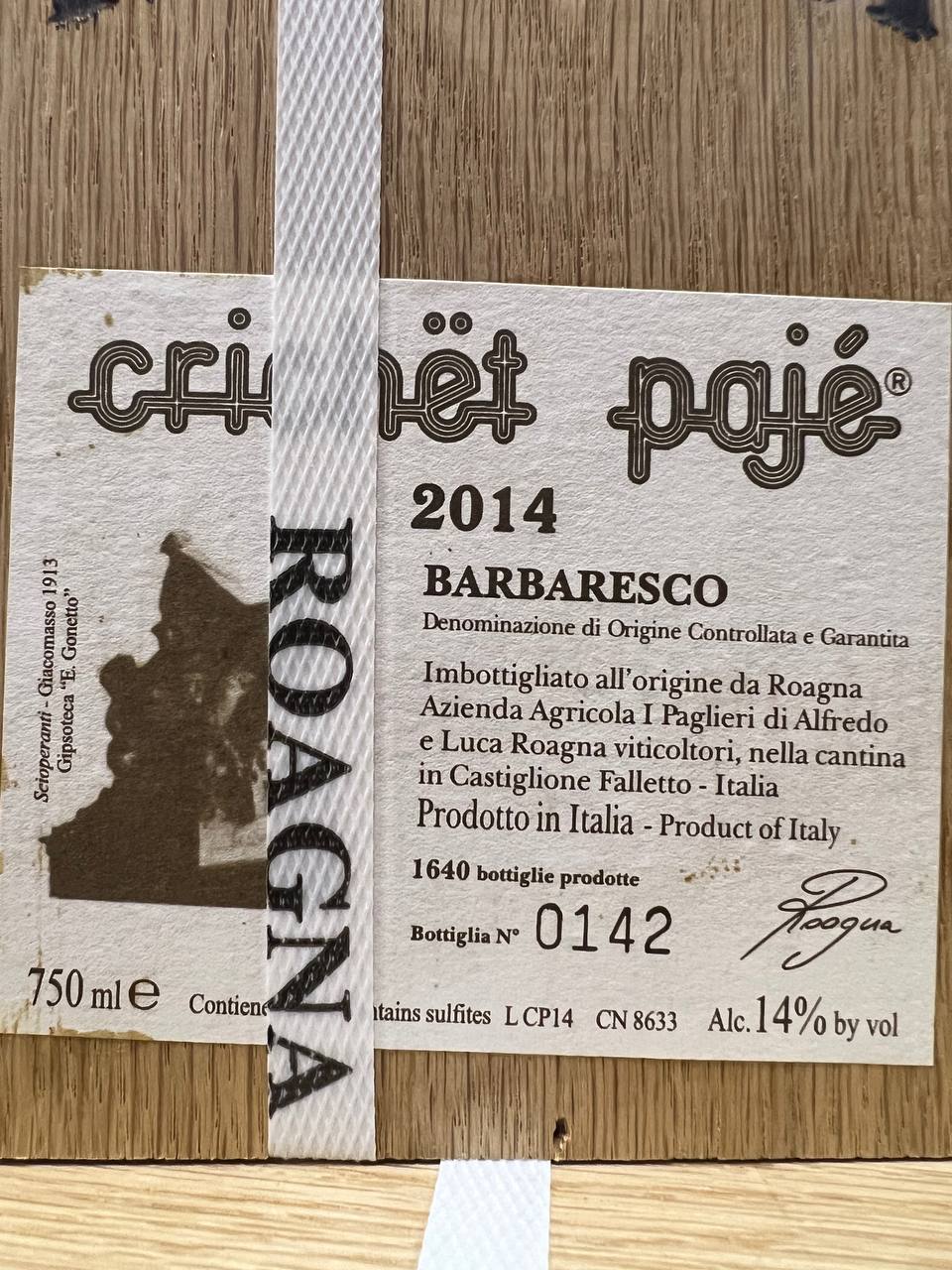 Crichët Pajé 2014 Roagna Barbaresco