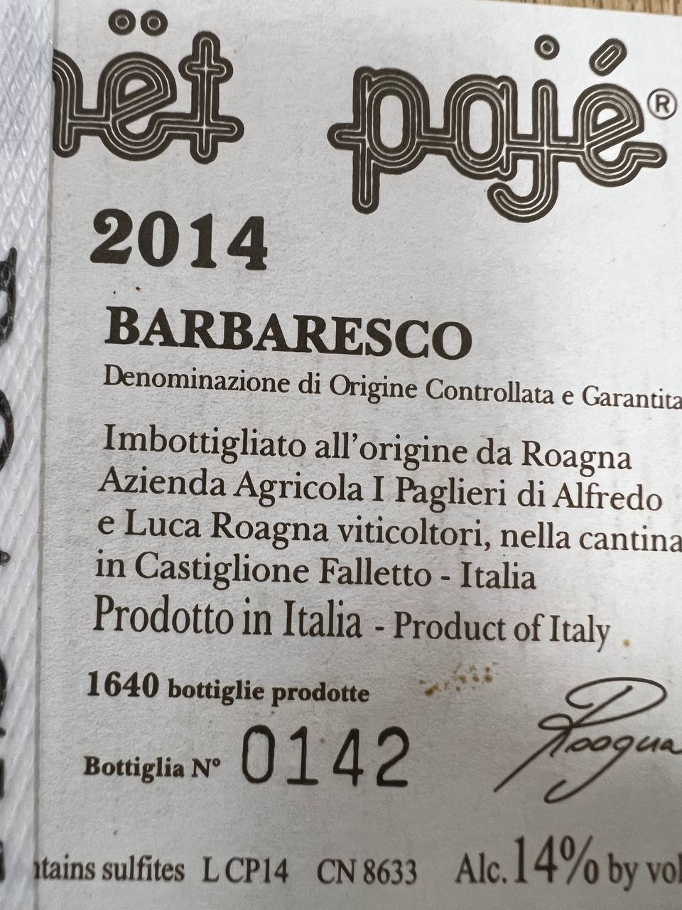 Crichët Pajé 2014 Roagna Barbaresco