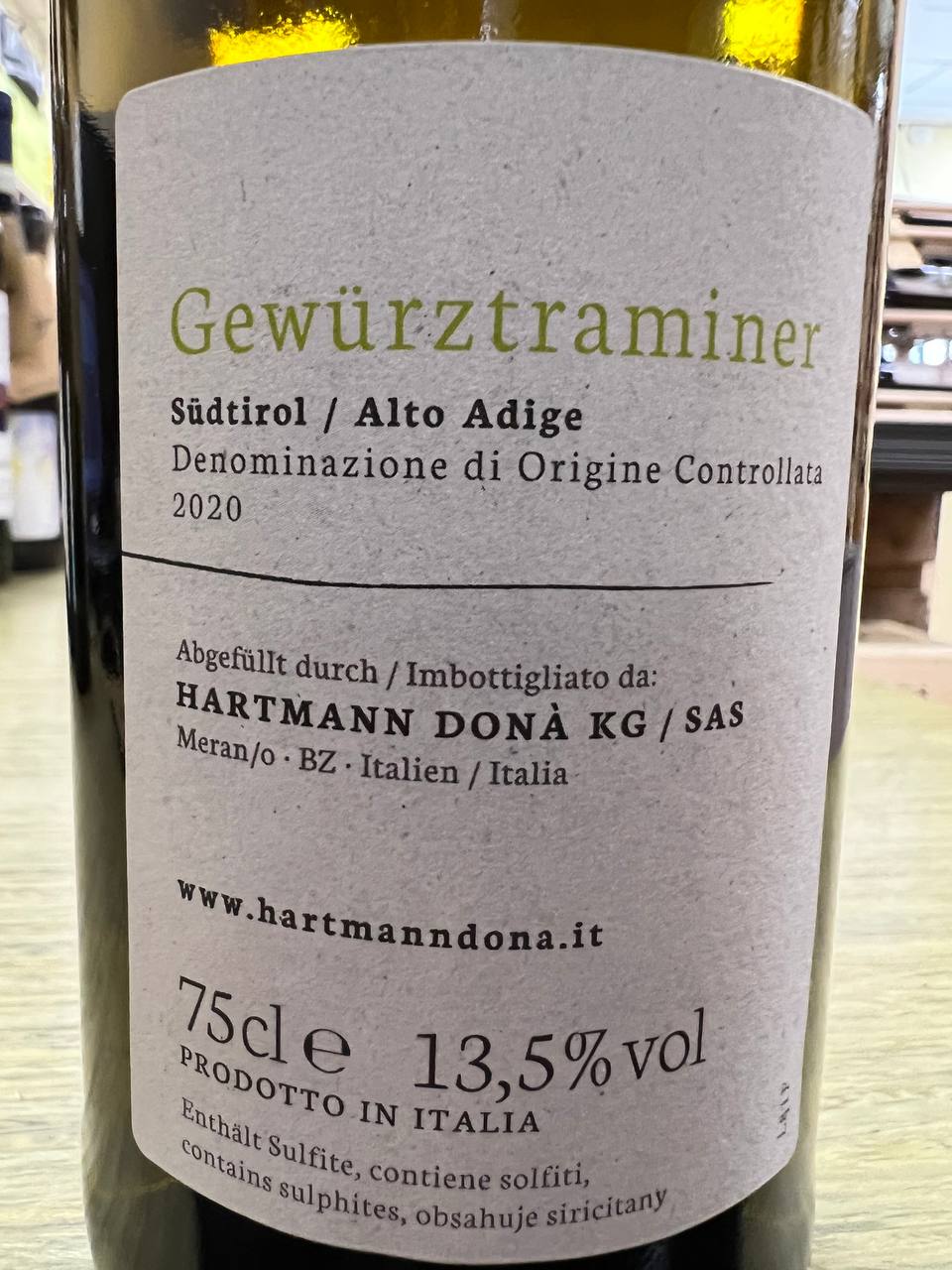 Gewürztraminer 2020 Hartmann Donà