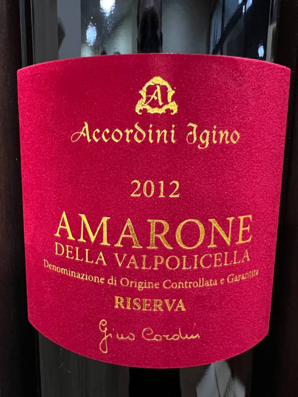 Amarone Della Valpolicella Riserva Jeroboam 2012 Gino Cordin