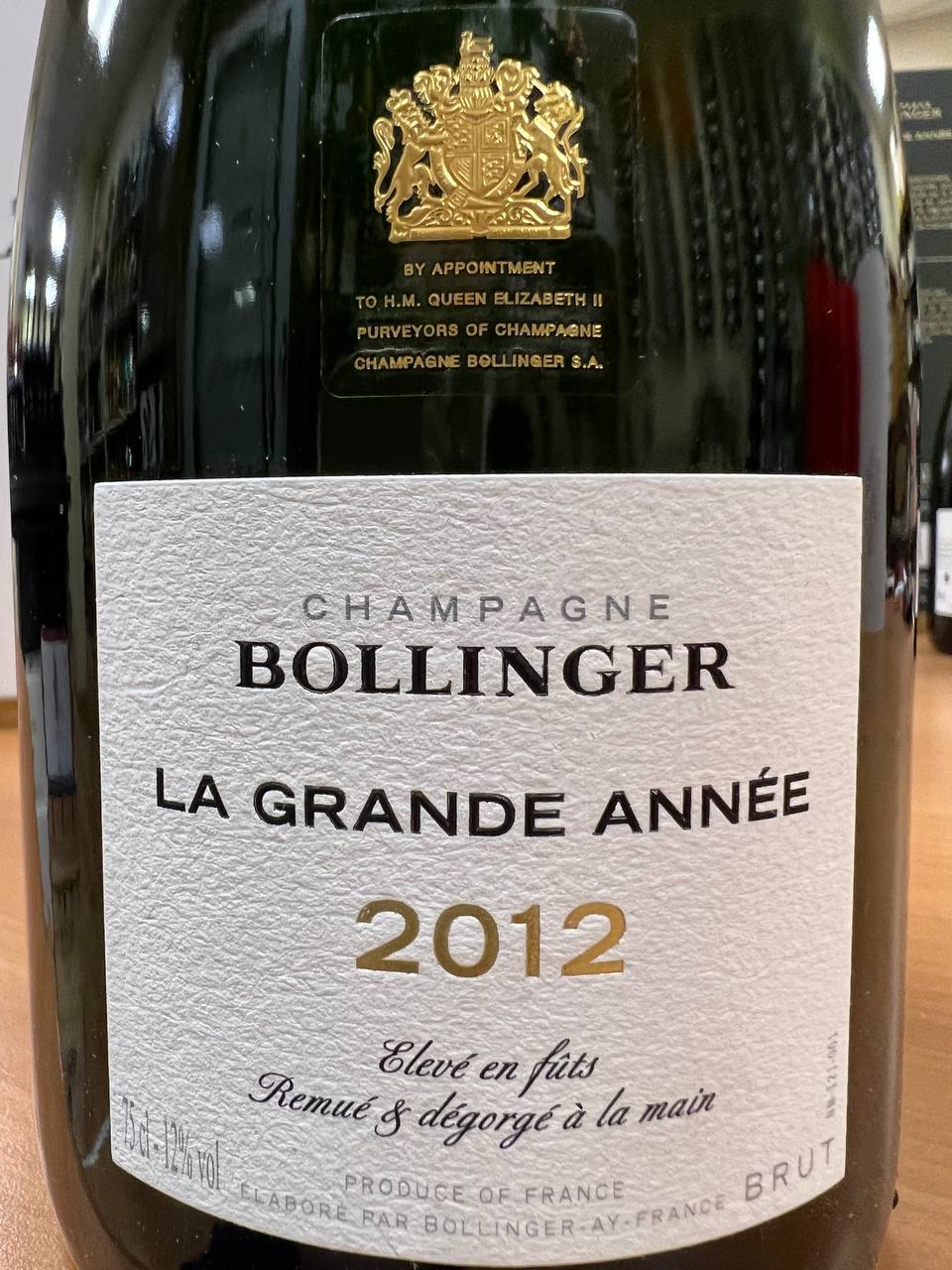 Bollinger Champagne La Grande Année 2012