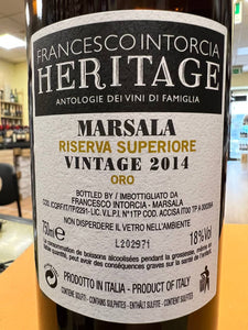 Francesco Intorcia Heritage Marsala 2014 Riserva Superiore Oro