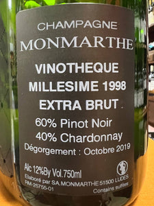 Monmarthe Vinotheque Millesime 1998 Extra-Brut