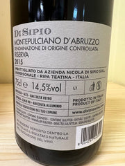 Riserva Montepulciano D’Abruzzo 2015 Di Sipio