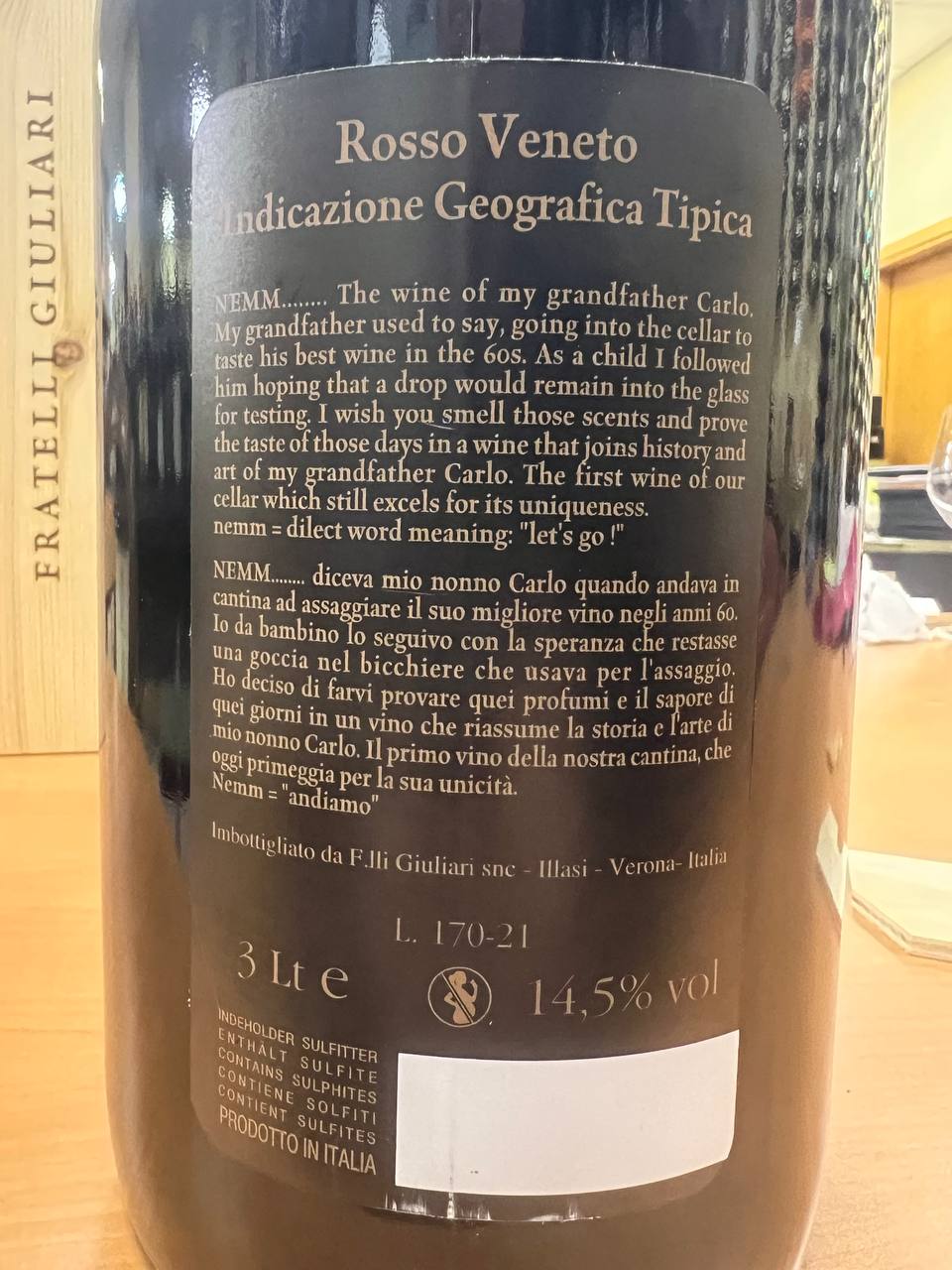 Nemm Rosso 2018 Jeroboam - La Piccola Botte