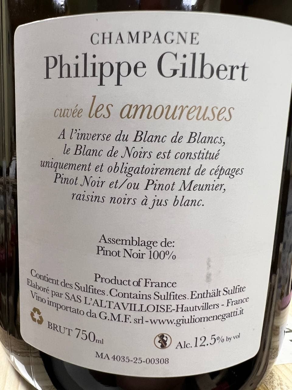 "Les Amoureuses" Champagne Cuvée Philippe Gilbert