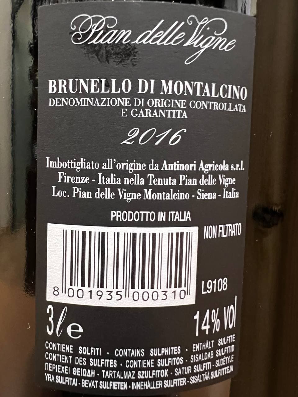 Brunello di Montalcino Pian Delle Vigne 2016 Jeroboam