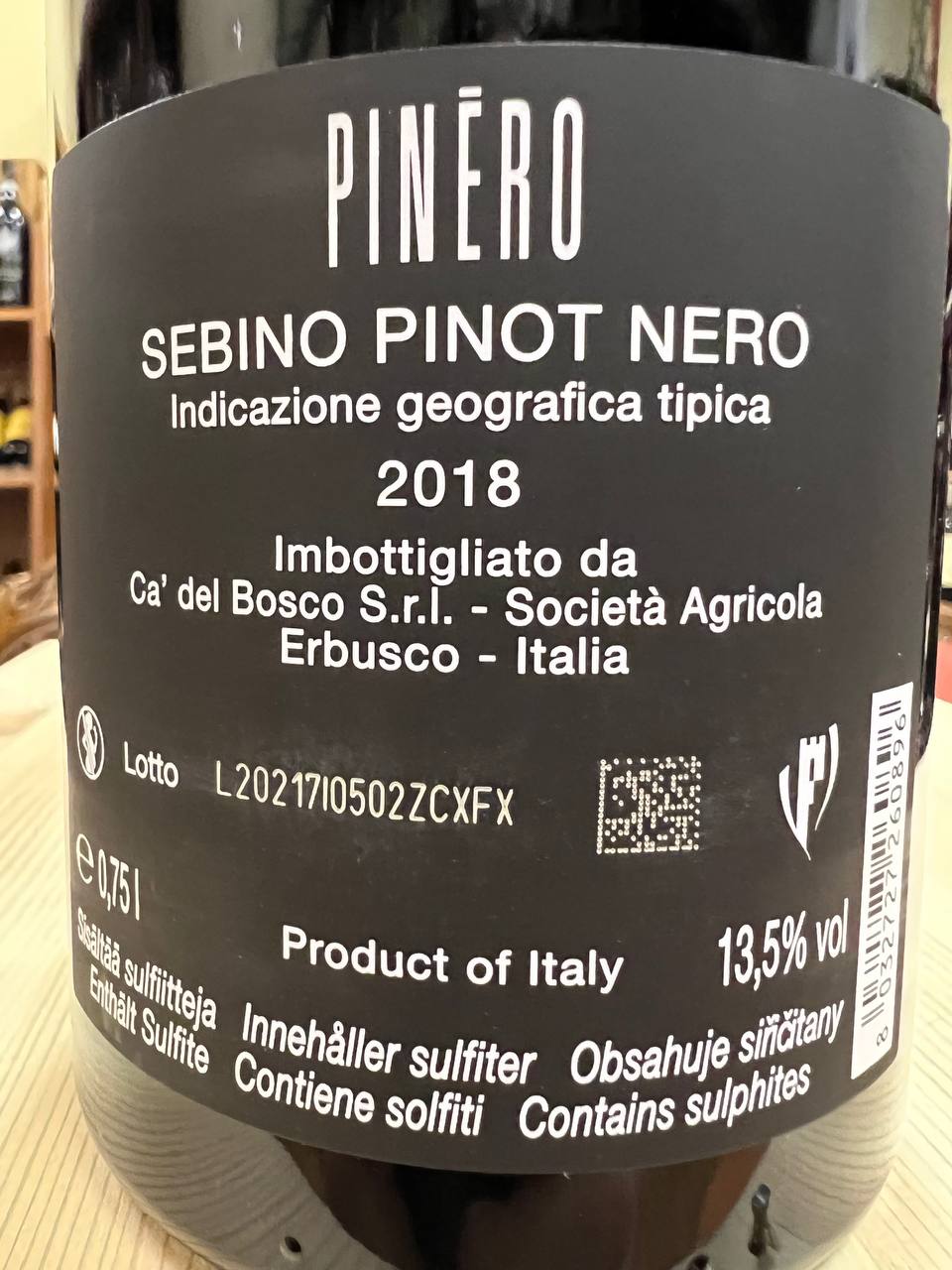 Pinéro Ca' Del Bosco 2018