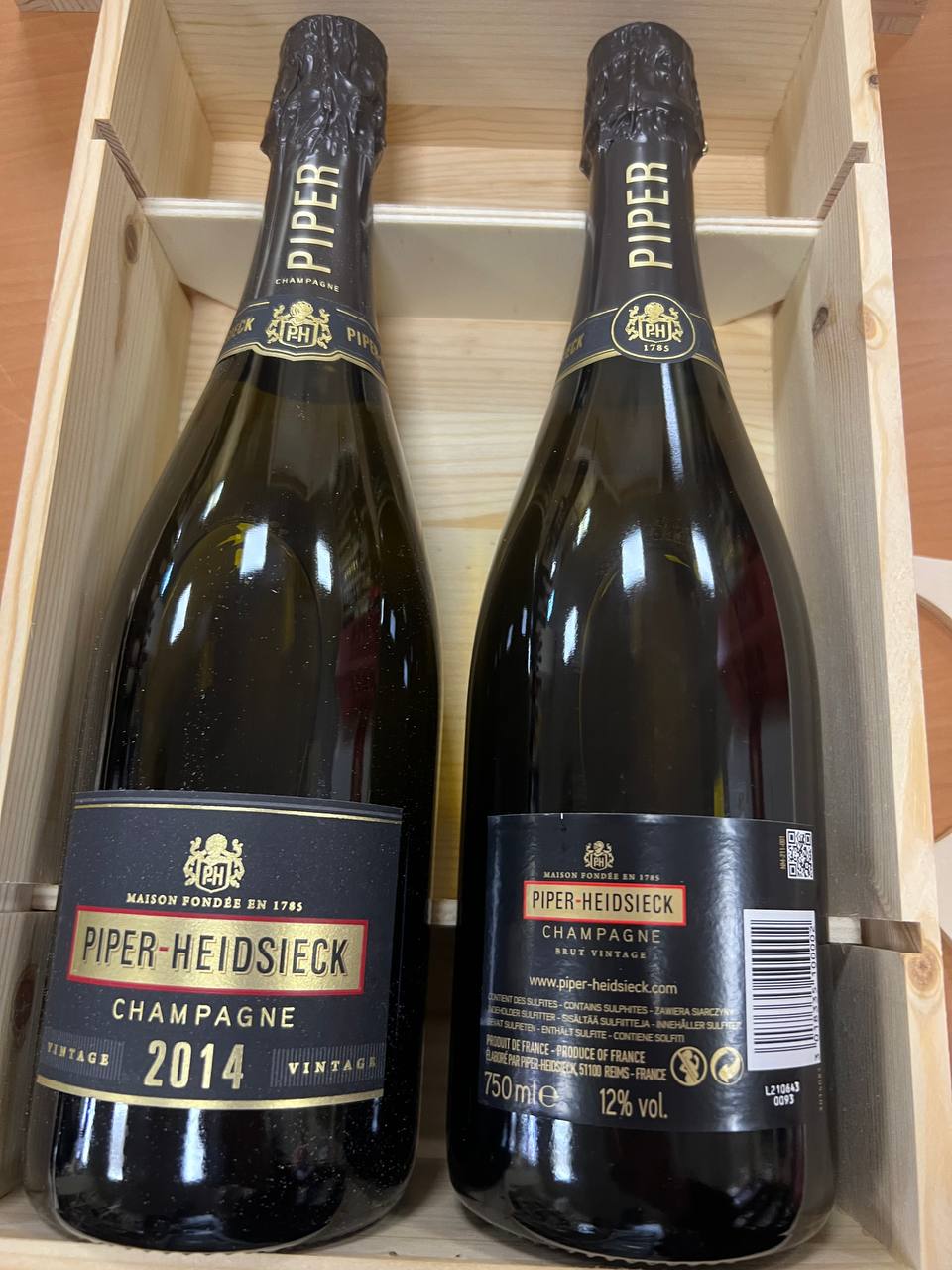 Champagne Piper-Heidsieck Vintage 2014 - Cassetta legno da 2 Bottiglie