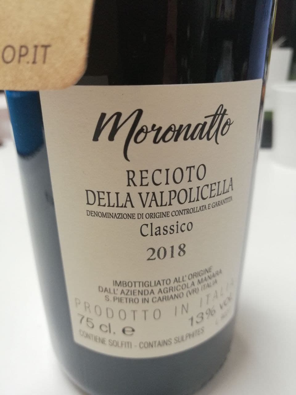 Recioto della Valpolicella Moronalto 2018 – Corte Manara