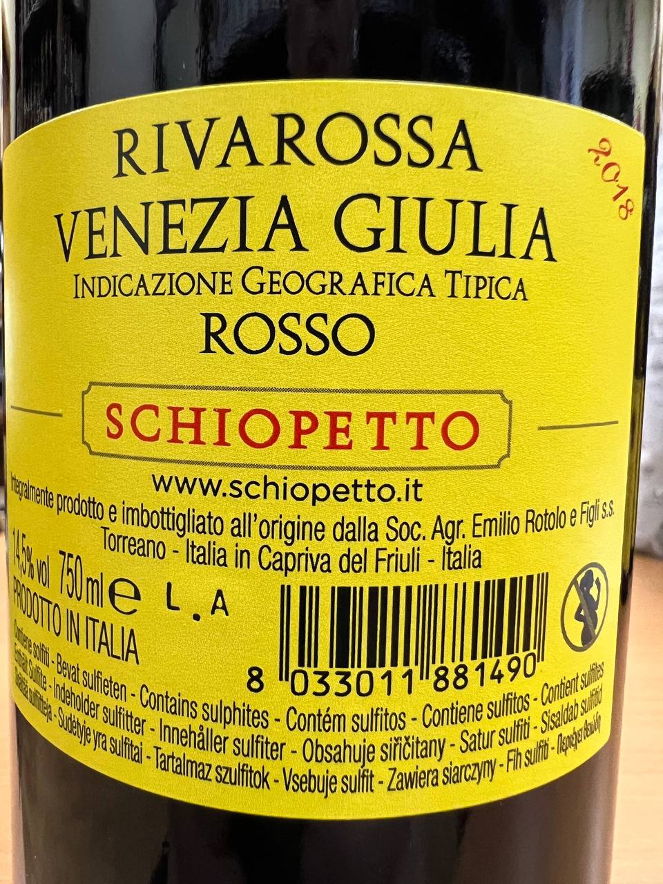 Schiopetto Rivarossa 2018