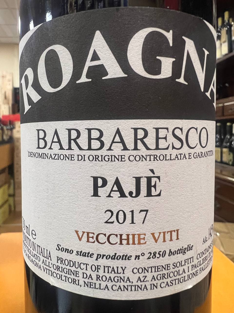 Roagna Barbaresco Pajè 2017 Vecchie Viti