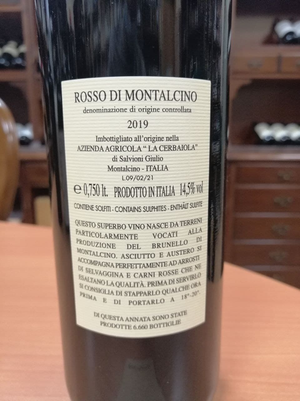 Rosso di Montalcino la Cerbaiola Salvioni 2019