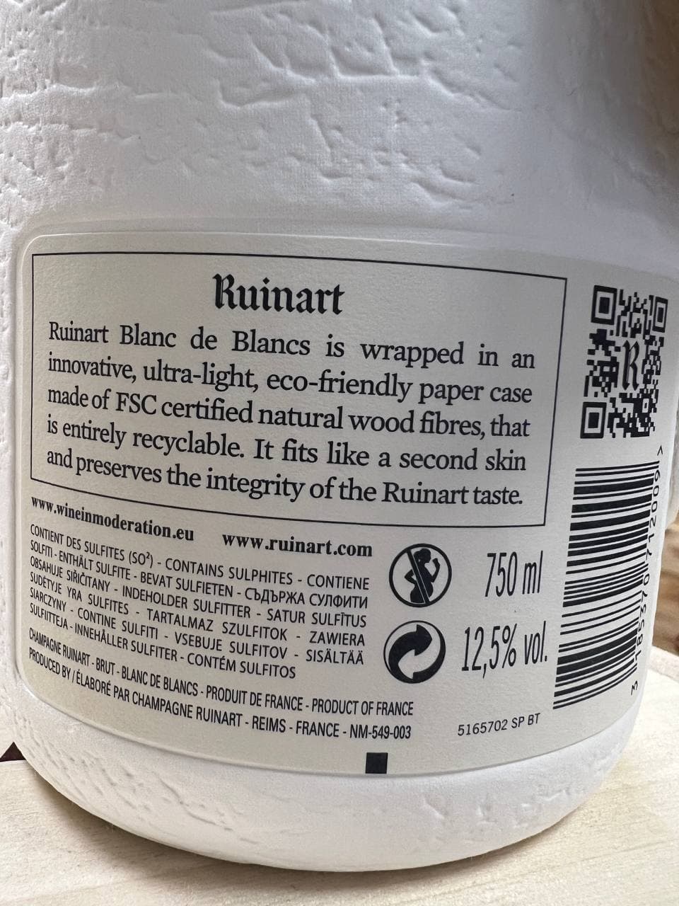 Champagne Blanc de Blancs Ruinart Second Skin