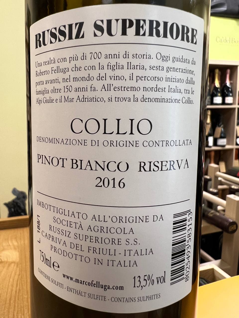 Russiz Superiore Collio Pinot Bianco 2016