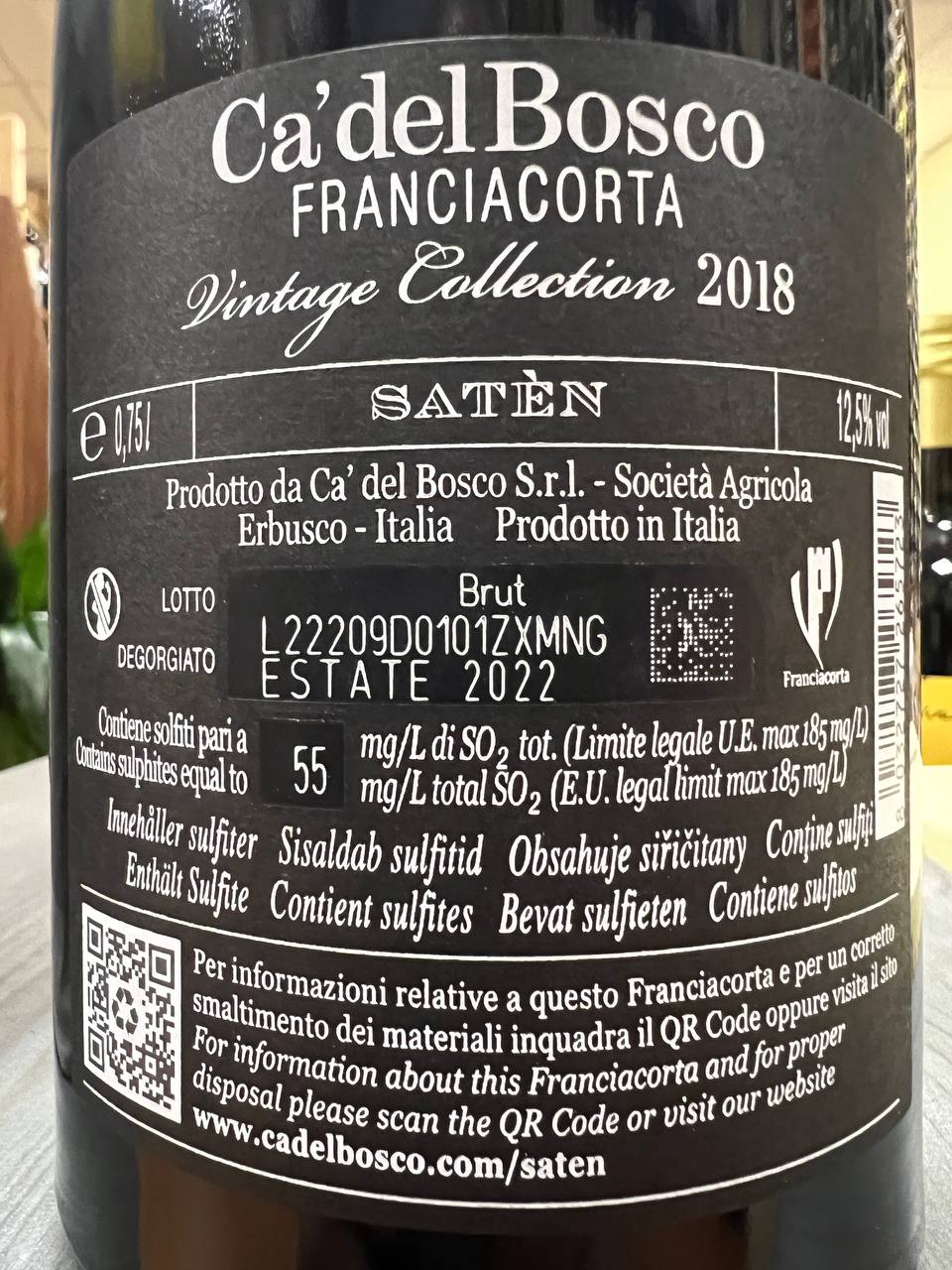 Ca’ del Bosco Franciacorta Saten Vintage Collection 2018